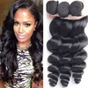 Extensions de tissage bouclées lâches brésiliennes 3 paquets Remy double trame de cheveux humains