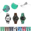 Silikon Gummi -Uhrband Edelstahl -Faltschnalle -Uhrenbandgurt für Oysterflex Subarmband Uhren Mann 20mm schwarz rot blau T281p