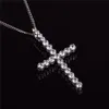 Micro Pave Iced Out Cubic Zircon Big CZ Cross Pendants Necklace Jewelry Rope or Cuban Chain