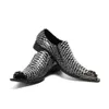 Formal New Fashion Shoe Serpentine Pattern Party Prom Dress Men Pointed Toe Real Leather Business Shoes Slip on s