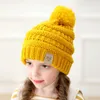 Baby Boys Girls Winter Pompom Czapki Solid Color Dzianiny Czapka Knitting Hairball Ciepła Cap Headwear Pompom Kapelusz z dzianiny 11 Kolory