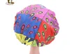 Novas Extra Grandes meninas miúdos cap sono ajustável de impressão africano Ankara cetim Bonnet chapéu cap sono turbante noite de sono Beanie Chemo Cap 2-7Y