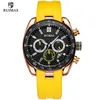 Ruimas Mens Watches Top Brand Luxury Man Military Sport Wristwatch Chrongopraph Quartz Watch Male Erkek Saat Silicone strap253o