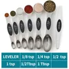 7pcs/conjunto de colheres de medição magnética conjunta com nivelador de aço inoxidável de aço duplo-lados de colheres para cozinhar cozimento