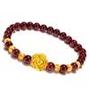 YJX01 garnet pixiu bracelet single ring couple models multi-layer rose pixiu bracelet new249Z