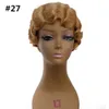 #613 색상 합성 가발 손가락 파도 가발 머리 내열성 짧은 가발 아프리카 계 미국인 여성을위한 코스프레 3 색