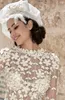 Płaszcza Smoking Wedding Jewel Neck Długim Rękawem Koraliki Pióra Aplikacje Tulle Suknie Ślubne Długość Vestidos de Novia