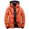 Neve do inverno dos homens quente jaqueta Casual Brasão Magro Grosso com capuz Branco Duck Down Jacket Parkas Masculino térmica Windbreaker Overcoat T190912