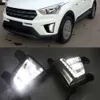 2pcs Pour Hyundai ix25 Creta 2014 2015 2016 Conduite d'éclairage diurne DRL feux antibrouillard à LED relais 12V lumière du jour style de voiture