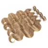 Tissage en lot indien péruvien Remy naturel ondulé blond cendré 8, extensions de cheveux humains, 34 pièces, 1624 pouces, 3709303