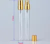 Esale 10ML Pulverizador de Alumínio Frasco de Perfume de Vidro Transparente Spray de Viagem Portátil Recipientes Cosméticos Vazios Com SN2471