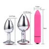 Journal adulte en acier inoxydable Butt Plug Vaginal Bullet Vibromasseur Produits Plug Anal Gode Perles Masseur Érotique Sex Toys pour Femme Y191030