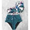2020 Sexig Bikini Badkläder Kvinnor Baddräkt Push Up Biquini Brazilian Bikini Set Tie Up Summer Beach Wear Print Badkläder Kvinna