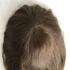 茶色の人間の髪の男性TOUPEEEヨーロッパの自然な髪の男性のためのフルスキンプープーグヘアピース交換システムストレートメンhai6609271