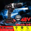 48V Cordless Electric Impact Drill Rechargeble Drill Skruvmejsel W 1 eller 2 Li-Ion Batteri