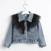 Princess Girl Clthes Lace Denim Jacket Baby Kids 2020 Spring Toddler Kids Baby Girls Long Sleeve Lace Cowbo