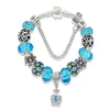 Wholesale- charm bead Crown crystal silver plated bracelet Suitable for Pandora style DIY beads bracelet jewelry