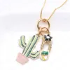 Child Cute Cactus Shose Pendant Chain Necklace Charming Kids Girls Party Necklace Jewelry For Gift Summer