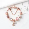 Fili di perline magiche Bracciale in oro rosa Ti amo ciondolo fai da te gioielli di moda intero2063805