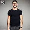 Kuegou Summer Mens Casual T Koszulki 10 Solid Colors Brand Odzież Man's Wear z krótkim rękawem Slim T-shirty Tops Tees Plus Size 601