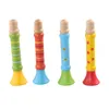 Frete grátis criança De Madeira trompete Pequeno brinquedo do bebê Suona chifre tocar música instrumento Musical brinquedo Revigorante brinquedo educação precoce