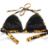 Fashion-Gold print bloemen Badpak Sexy Bikini Pop Print Lady Vrouwen Tweedelige Outfits Klassiek patroon Ontwerper BIKINI Zwemset AAA2111