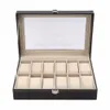 designer Watch Box 12 Slots Grid PU Leather Display Box Jewelry Storage Organizer Case Locked Boxes Retro Saat Kutusu Caixa Para R2513