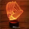 Guanti da baseball 3D Luce notturna visiva LED acrilico 3D USB 7 Lampada da tavolo a LED con cambio di colore Natale