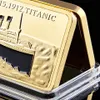 Metalen Craft 1912 Titanic Boat Ship 1oz Bar van 24kt Gold Plate Inpot 100 Verjaardag Ornamenten Gift Home Art Collection Modern