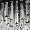 Delin luxe moderne kristallen kroonluchter goud gepolijst staal eetkamer verlichting armatuur rechthoek ac110-240V cristal lamp