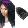 Cabelo humano peruano Clipe cacheado em extensões de cabelo 120g Curly Natural Color Clip-in