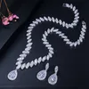CWWZircons High Quality Cubic Zirconia Wedding Necklace and Earrings Luxury Crystal Bridal Jewelry Sets for Bridesmaids T109 CX200180F