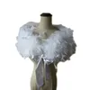 Szawki Prawdziwe 100 strumień futra z piórami bolero solidne przyjęcie weselne szal czarny biały kobiety zima różowy peleryna ochrona ramię s73228523
