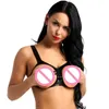 Reggiseno a coppa aperta da donna attraente Canotta sexy in ecopelle Scava fuori Catwoman Lingerie Biancheria intima esotica Costume da discoteca 4XL