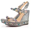 2020 Elegant S Pyraclou Wedges Sandals for Women Lady High Heels Designer de luxo Sapatos femininos de tira de tornozelo8591694