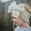 Mode Children039S Woolen Yarn Bow Hair Band European och American Baby Sticked Hair Belt Fashionable Bowknot pannband T9I0028807719