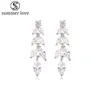 long white crystal earrings