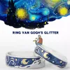 Moon Star Starry Night Van Gogh Anelli regolabili per coppia amante prezzo reale 2020 spedizione gioielli donna uomo