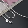 2mm 925 Sterling Silver Smooth Snake Chains 16 18 20 22 24 Inches Choker Necklace For Women Men's Fashion Jewelry in Bulk