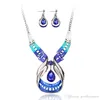 Bridesmaid Jewelry Beautifully Jewellery Sets 18k Platinum Plated Austrian Crystal Enamel Statement Necklace Earrings Party Jewelr2784792