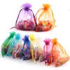 7x9 9x12 10x15cm 13x18cm Einstellbare Schmuckverpackung Taschen Drawstring Bag Drawable Organza Taschen Hochzeitsgeschenk Taschen Beutel Großhandelspreis