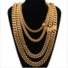 High Quality Stainless Steel Necklace 18K Gold Plated Miami Cuba Link Chain Men Gold Punk Hip Hop Jewelry Chains necklaces 16mm 18242e