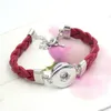 Venta al por mayor, recién llegado, 3 colores, pulsera de cuero trenzado, brazalete, pulsera a presión intercambiable para mujer, joyería a presión de 18mm