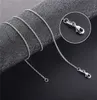 1mm 925 Sterling Silver Link Chains Halsband för kvinnor Hänge Hummer Spännen Rolo Chain Mode DIY Smycken Tillbehör 16 18 20 22 24 tum