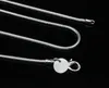 Goedkope groothandel 925 sterling zilver 2mm gladde slang touw kettingen kettingen voor vrouwen mannen mode-sieraden in bulkmaat 16-24 inch