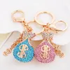 Crystal Keychains smycken Kvinnor Girls Rhinestone Bag Key Chains Ring Holder US Dollar Design Metal Fashion Pendant Charm Keyring For Car Keys Accessories