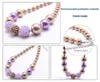 Fashion baby handmade beads cute kids children chunky rhinestone necklace for girls jewelry gift 1pc hot sale