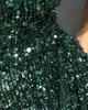 2020 verde sirena de los granos sin tirantes de vestidos de noche de las lentejuelas pluma vestido de tul prom piso-longitud Vestidos para ocasiones especiales