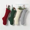 Christmas Knit Santa Claus Candy Gift Socks Xmas Tree Hanging Ornament Decoration For Home