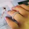 Choucong diseño 925 plata esterlina CZ Diamante Piedras preciosas anillo de boda anillo de eternidad para mujeres compromiso sólido aniversario joyería de moda